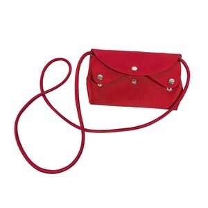 Artisans Angkor Red Fabric Envelope Crossbody Bag Small
